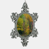 Zeven Herfst Bridge II Autumn Landschap Tin Sneeuwvlok Ornament (Links)