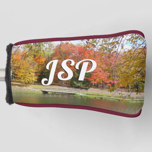 Zeven Herfst Bridge III Autumn Landschap Golfheadcover (Voorkant)