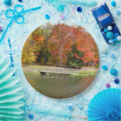 Zeven Herfst Bridge III Autumn Landschap Papieren Bordje (Feest)