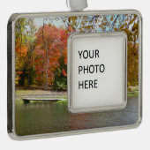 Zeven Herfst Bridge III Autumn Landschap Verzilverd Kader Ornament (Rechts)