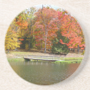 Zeven Herfst Bridge III Autumn Landschap Zandsteen Onderzetter