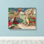 Zeven hoofdslang uit het Boek van Canvas Afdruk (Insitu (Houten vloer))