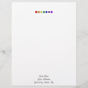 Zeven horizontale Chakras Briefhoofd Sjabloon