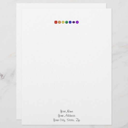 Zeven horizontale Chakras Briefhoofd Sjabloon (Voorkant / Achterkant)