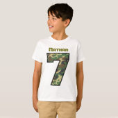 Zeven jaar oude 6-jarige verjaardag Camo, aangepas T-shirt (Voorkant volledig)