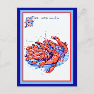 Zeven kreeften briefkaart
