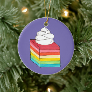Zeven laagse regenboog Gelatine Salad Dessert Keramisch Ornament