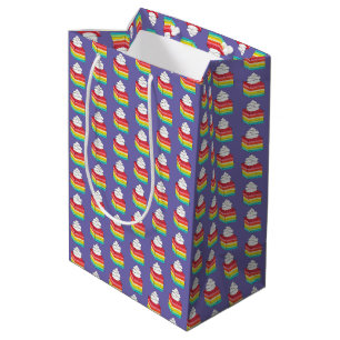Zeven laagse regenboog Gelatine Salad Dessert Medium Cadeauzakje