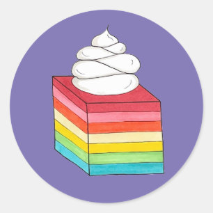 Zeven laagse regenboog Gelatine Salad Dessert Ronde Sticker