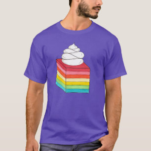 Zeven laagse regenboog Gelatine Salad Dessert T-shirt