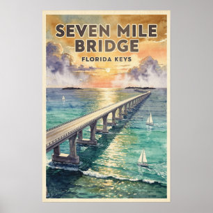 Zeven-Mijl-Brug Florida Keys Reisposter uit het ve Poster
