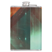 Zeven Oranje Abstracte Techno-driehoeken Heupfles (Achterkant)