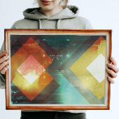 Zeven Oranje Abstracte Techno-driehoeken Poster