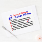 Zeven pijlers van het liberalisme rechthoekige sticker (Envelop)