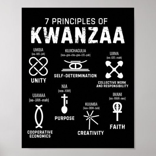 Zeven principes van Kwanzaa Happy Kwanzaa 4 Poster (Voorkant)