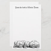 Zeven schedels briefpapier (Voorkant / Achterkant)