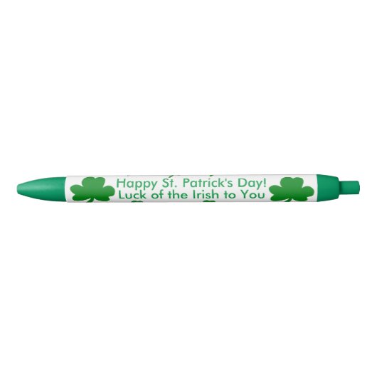 Zeven Shamrocks Lucky Irish Saint Patrick's Day Blauwe Inkt Pen (Voorkant)