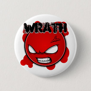 Zeven sinusgezichten - Wrath Ronde Button 5,7 Cm