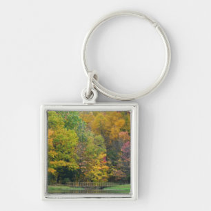 Zeven Springs Fall Bridge II Herfstlandschap Sleutelhanger