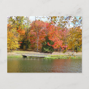Zeven Springs Fall Bridge III Herfstlandschap Briefkaart