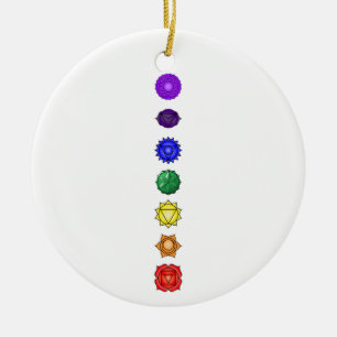 Zeven verticale chakras keramisch ornament