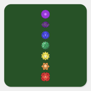 Zeven verticale kakras vierkante sticker