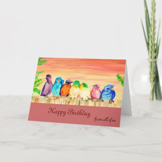 Zeven vrienden Verjaardag Kaart (Voorkant)