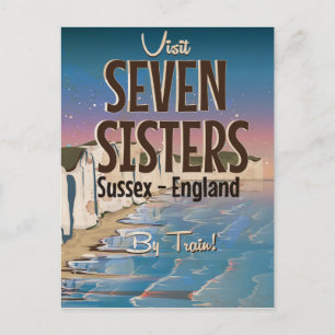 Zeven zussers, Sussex vintage-poster Briefkaart