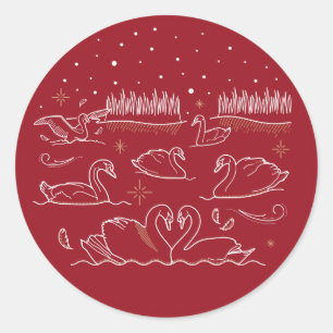 ZEVENDE DAG VAN KERST / Kerststickers Ronde Sticker