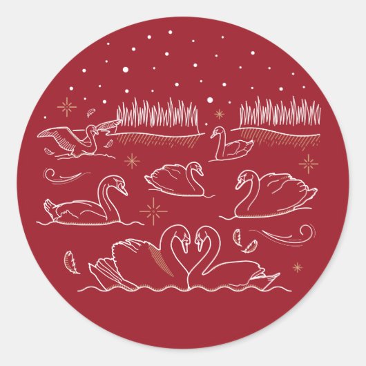 ZEVENDE DAG VAN KERSTMIS / Kerststickers Ronde Sticker (Voorkant)