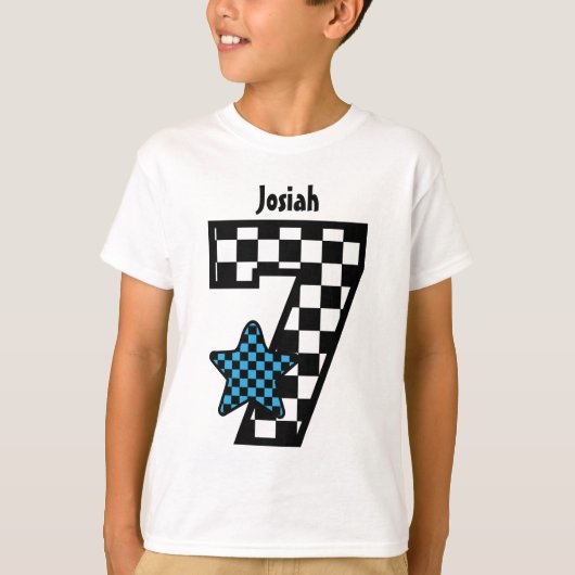 Zevende geboorte jongen gecontroleerd Star Custom T-shirt (Voorkant)