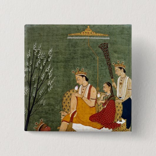 Zevende Incarnatie van Vishnu als Rama-Chandra Vierkante Button 5,1 Cm (Voorkant)