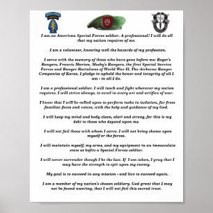 Zevende speciale eenheden SFGA Groene Berets gemaa Poster