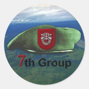 Zevende speciale troepengroep Groene Berets SFGA V Ronde Sticker