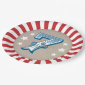 Zevende Verjaardag Circus Grote Top Papieren Bordje (Gekanteld)