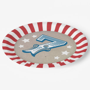 Zevende Verjaardag Circus Grote Top Papieren Bordje