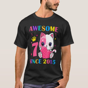 Zevende verjaardag meisjes 7 jaar oud Geweldige si T-shirt