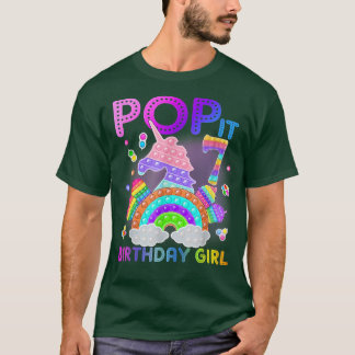 Zevende verjaardag Unicorn Fidget Pop The Birthday T-shirt