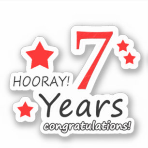 Zevende verjaardag van de bruiloft - 7 jaar geboor sticker