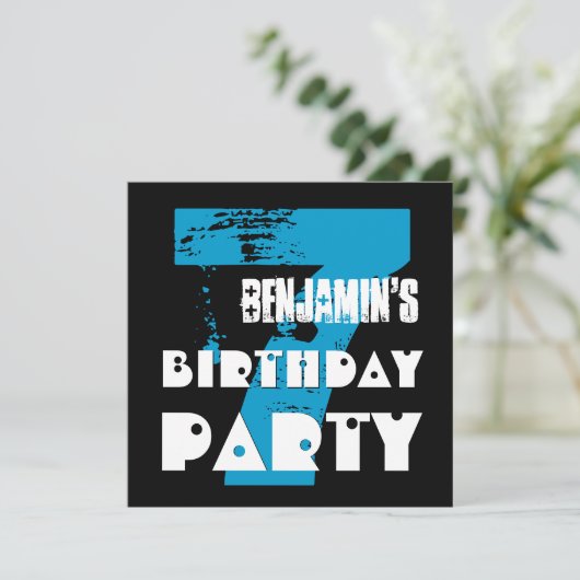 Zevende verjaardag van het 7 jaar oud ontwerp van  kaart (Staand voorkant)