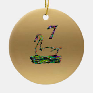 zevenende en achtste dag kerstversiering keramisch ornament