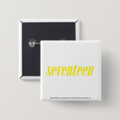 zeventien Logo-geel Vierkante Button 5,1 Cm (Voorkant /achterkant)