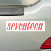zeventien Logo-LtRoze Bumpersticker (Op auto)