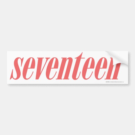 zeventien Logo-LtRoze Bumpersticker (Voorkant)