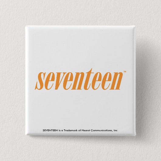 zeventien Logo-Oranje Vierkante Button 5,1 Cm (Voorkant)