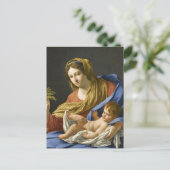 Zeventiende eeuw Franse Madonna en kind Briefkaart (Staand voorkant)