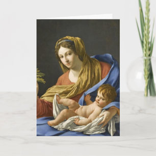 Zeventiende eeuw Franse Madonna en kind Feestdagen Kaart