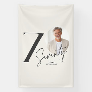 Zeventig 70 Verjaardag Foto Minimal Mijlpaal feest Spandoek