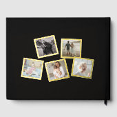 Zeventig 70ste verjaardag foto's zwart goud gasten gastenboek (Achterkant)