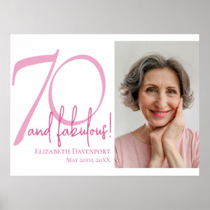 Zeventig en Fabulous Foto 70ste Verjaardagsfeest Poster